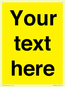 Custom Warning: Blank (yellow) sign